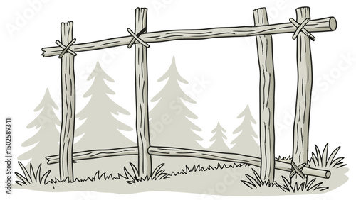 Building a rustic woodland frame structure using natural materials