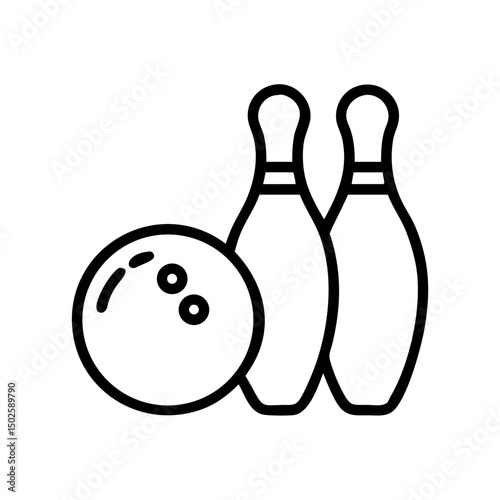 Icon of a bowling ball and pins representing the sport