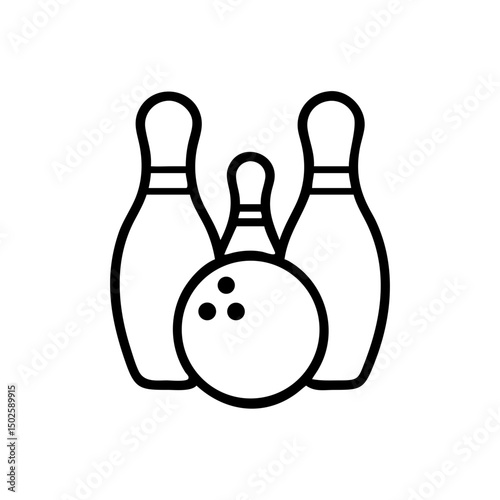 Icon of a bowling ball and pins representing the sport