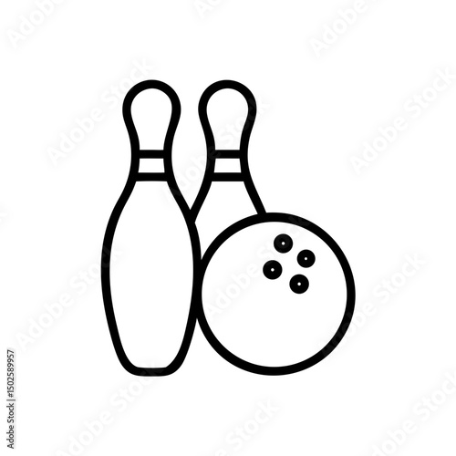 Icon of a bowling ball and pins representing the sport