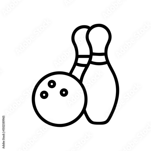 Icon of a bowling ball and pins representing the sport