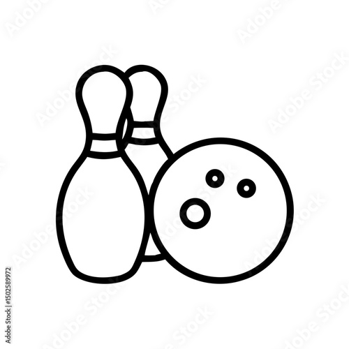 Icon of a bowling ball and pins representing the sport