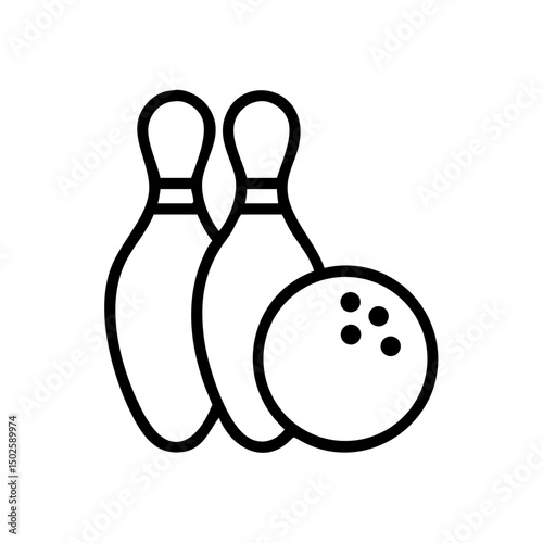 Icon of a bowling ball and pins representing the sport