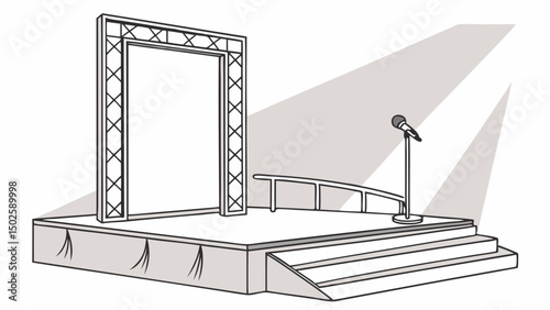 Stages for Events and Performances with Truss and Lighting Setup