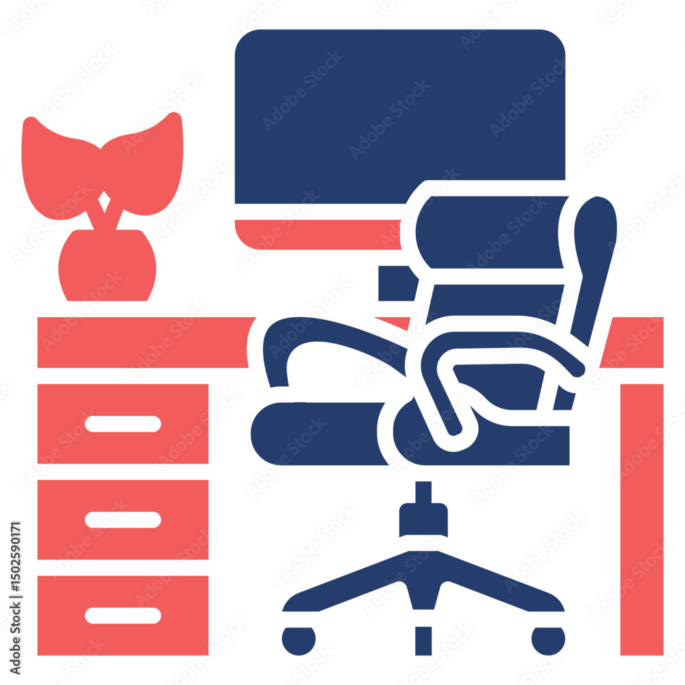 Obraz premium Desk Plant glyph color icon