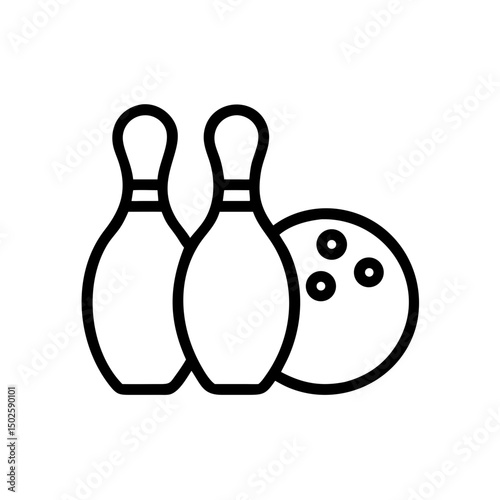 Icon of a bowling ball and pins representing the sport