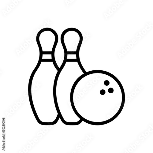 Icon of a bowling ball and pins representing the sport