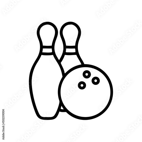 Icon of a bowling ball and pins representing the sport