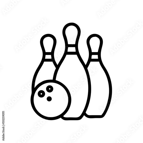 Icon of a bowling ball and pins representing the sport