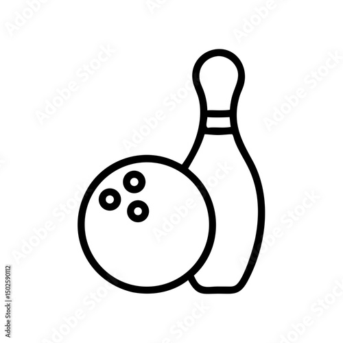 Icon of a bowling ball and pins representing the sport