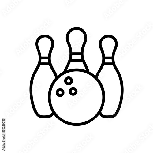 Icon of a bowling ball and pins representing the sport