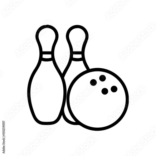 Icon of a bowling ball and pins representing the sport