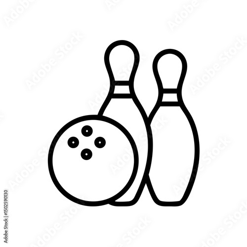 Icon of a bowling ball and pins representing the sport