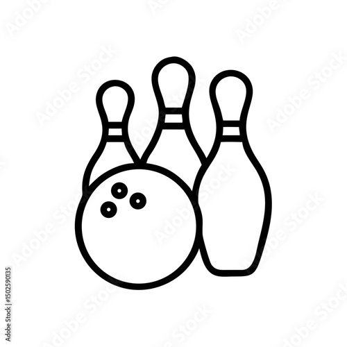 Icon of a bowling ball and pins representing the sport