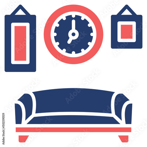 Wall Clock glyph color icon