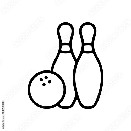 Icon of a bowling ball and pins representing the sport