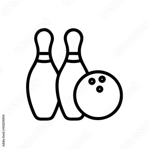 Icon of a bowling ball and pins representing the sport