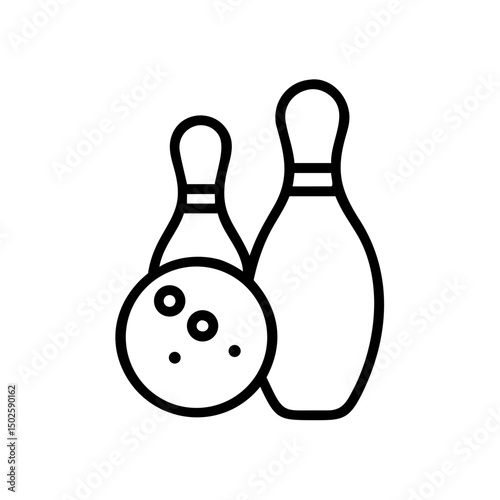 Icon of a bowling ball and pins representing the sport