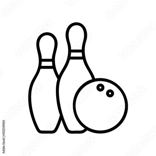 Icon of a bowling ball and pins representing the sport