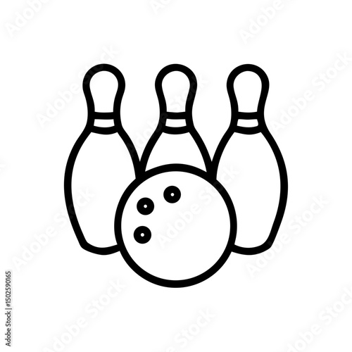 Icon of a bowling ball and pins representing the sport