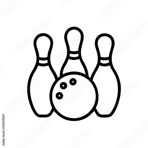 Icon of a bowling ball and pins representing the sport
