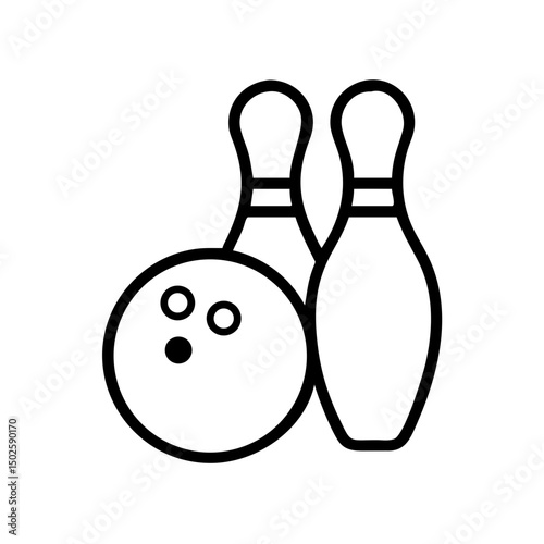 Icon of a bowling ball and pins representing the sport