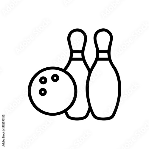 Icon of a bowling ball and pins representing the sport