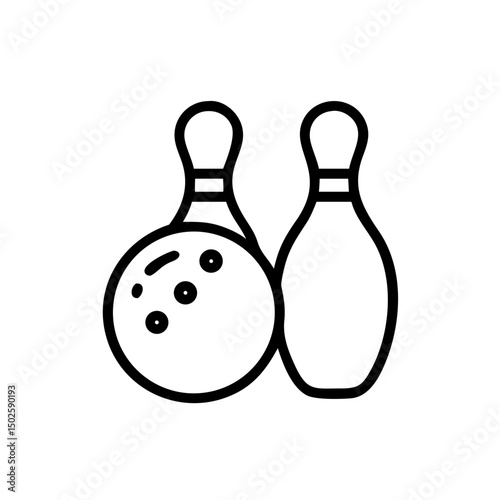 Icon of a bowling ball and pins representing the sport