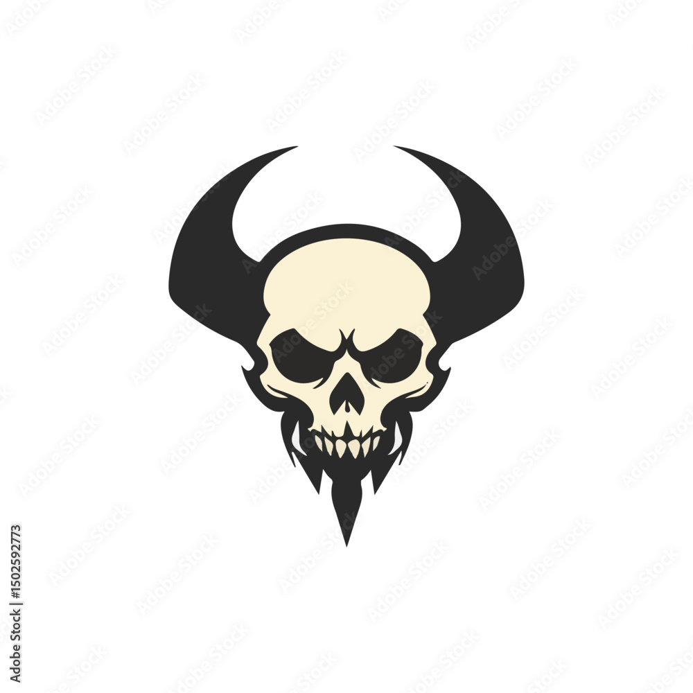 Fototapeta premium Skull Bull Logo on white background