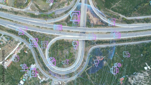 Transportation and technology concept. Intelligent Transport Systems. Mobility as a service. High quality 4k footage