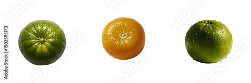 Set of A Fresh Oranges Juicy Citrus Fruit isolated on a transparent background