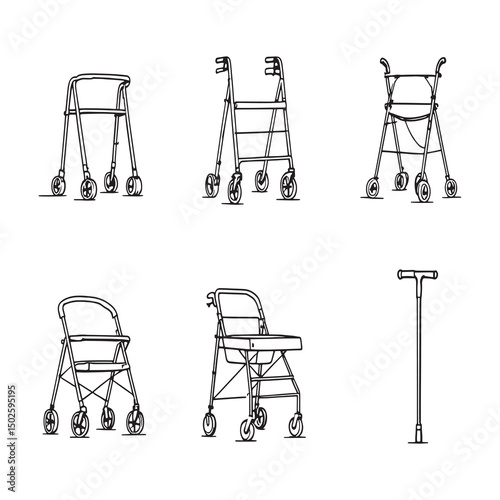 Continuous Line Drawing of Human Walker Silhouette