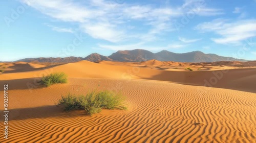 beautiful scenery during the hot day in the desert area. seamless looping time-lapse virtual 4k video Animation Background.	