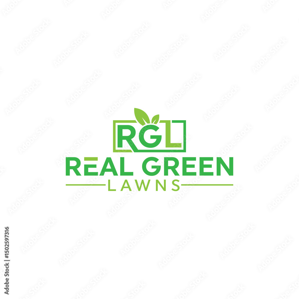 Fototapeta premium Lawn care logo design, lawn mower services, Landscapes and Yard Maintenance service