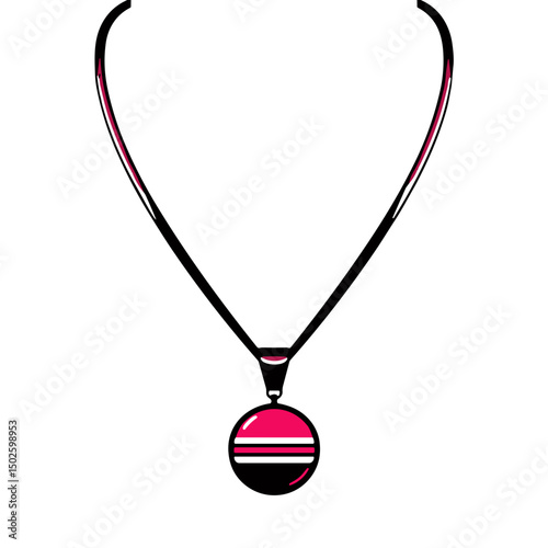 Bold pop art necklace design with equal pendant, empowerment symbolism