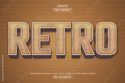 Classic Retro Text Effect, Editable Vintage Bold Style