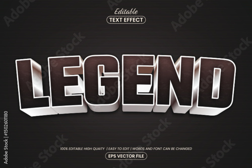 Shiny Legend 3D Text Effect, Editable Bold Style