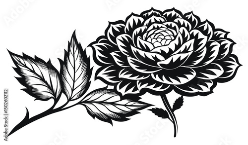 Layered ruffled peony and dahlia flower design