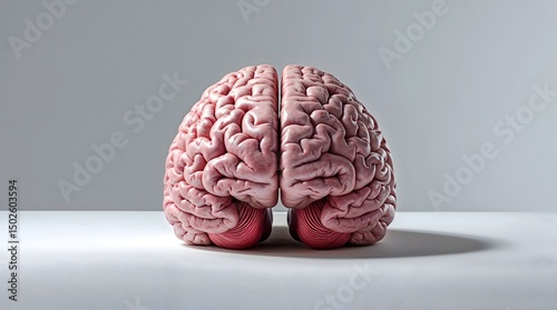 Isolated 3D illustration of the human brain, an organ of intelligence, mind, and memory, central to neurology, science, and medical health
