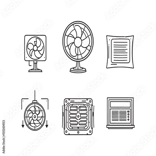 hospital ventilator equipment outline style vector drawing