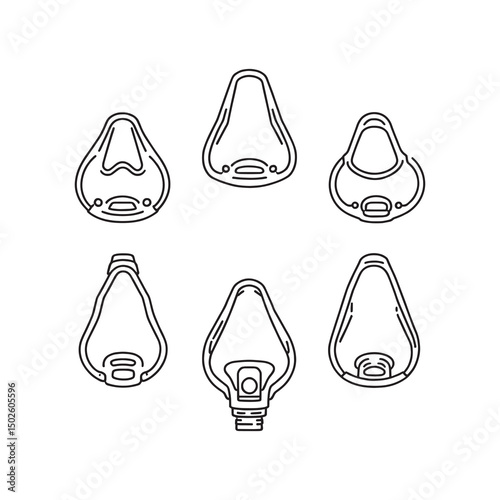 laryngeal mask airway simple black outline drawing vector
