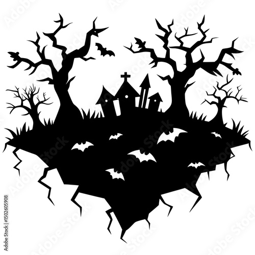 Halloween Rip Ground On White Background