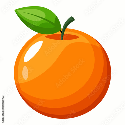 Orange On White Background