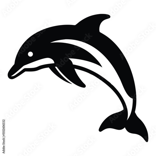 silhouette dolphin black and white minimalist