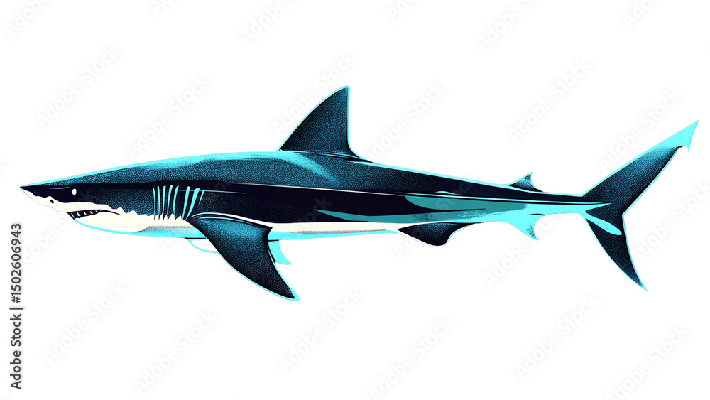 Naklejka premium shark isolated on white
