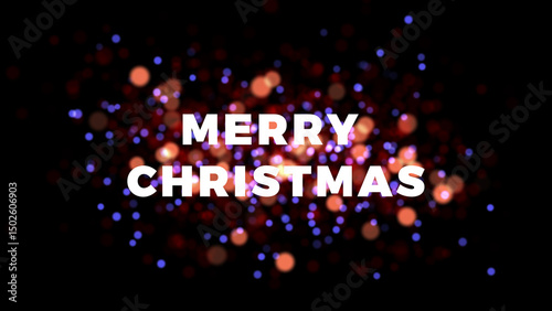 Merry Christmas Text Animation with Bokeh Background, Sparkles & Holiday Lights - Festive Christmas Wishes, Bokeh Effect, Holiday Greetings, Christmas Celebration, Xmas Video Animation 4K.