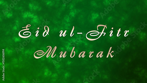 Luxurious Happy Eid ul-Fitr Mubarak Stock Video with Gold Text and Elegant Green Background – Perfect for Eid Greetings, Festive Celebrations, and High-End Holiday Promotions & Marketing 4k.