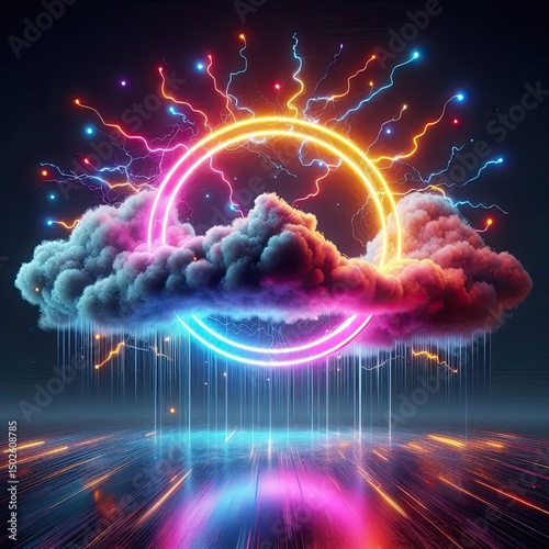 Luminous Energy Portal Amidst Cosmic Clouds