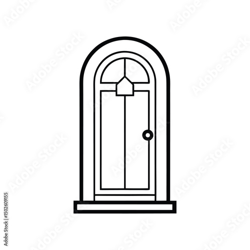 vector illustration of an open door
