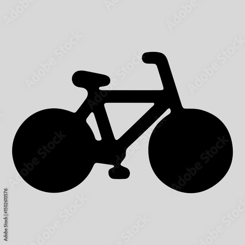 Simple Black Silhouette of a Bicycle  Icon for Cycling, Transportation, and Eco-Friendly Lifestyle